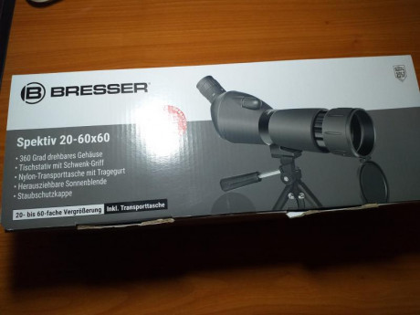 Vendo telescopio marca BRESSER (aleman) 20x60x60, en estado impecable, con su funda, solo sacado una vez 01