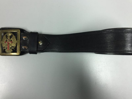 Se vende ceñidor cinturón formación Ejército de piel y hebilla metálica esmaltada de calidad, años 90, 01