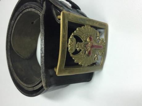 Se vende ceñidor cinturón formación Ejército de piel y hebilla metálica esmaltada de calidad, años 90, 00