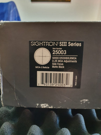 Pues eso vendo visor sightron SIII 10-50×60 retícula s2 lo vendo por meterme en berenjenales ,muy bien 01