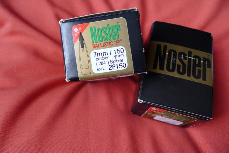 Vendo dos cajas de puntas N osler Ballistic tip calibre 7mm/284, de 150 grm . Las he contado y vienen 00