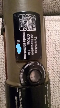 Telemetro de coincidencia aleman Carl Zeiss de artilleria,(posiblemente del Ejercito Español), en perfecto 01