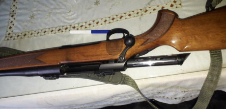Vendo rifle de cerrojo rectelinio  Mauser  Cal.    Winchester magnum 300.  
Buen estado,  desgaste habitual, 00