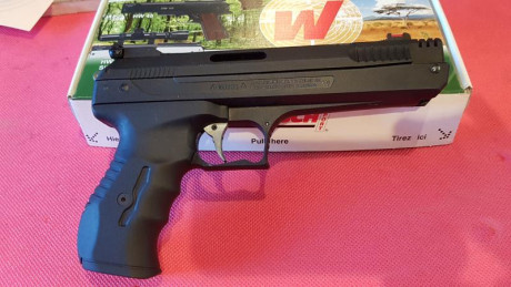 vendo una pistola HW 40, monotiro de aire precomprimido. esta casi nueva y funciona perfectamente, el 01
