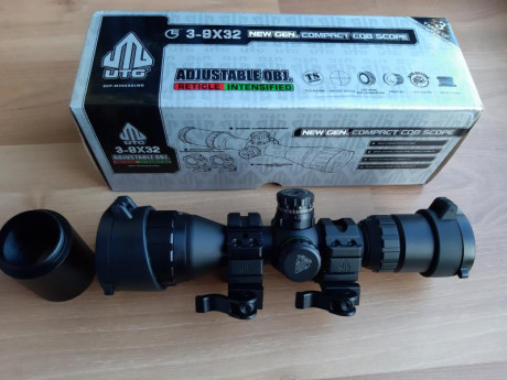 Visor UTG 3-9x32 CQB. Reticula Mildot iluminada con anillas. Estado excelente. Precio 110.€ 
Nuevo precio 02