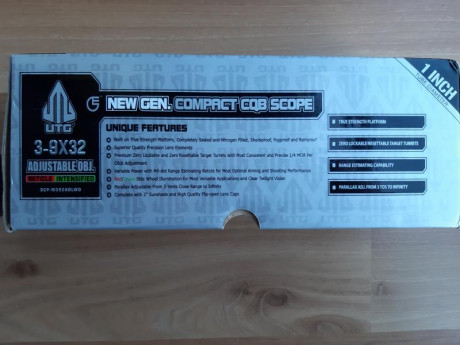 Visor UTG 3-9x32 CQB. Reticula Mildot iluminada con anillas. Estado excelente. Precio 110.€ 
Nuevo precio 00