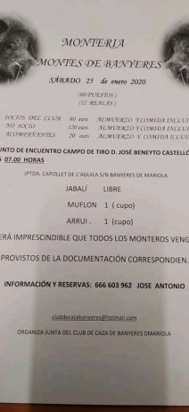 Hola compañeros, me gustaria saber si sabeis de monterias en la CV y que tal se dan, yo en esto soy novato 60