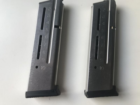 Vendo 2 cargadores para 1911 9mm y capacidad de 10 marca Wilson Combat en perfecto estado.Los 2 60€.

 01