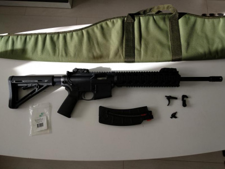 Buenas!!! Se vende carabina SW MP15 22LR modelo Magpul.
Viene con un cargador y un juego extra de disparador, 00