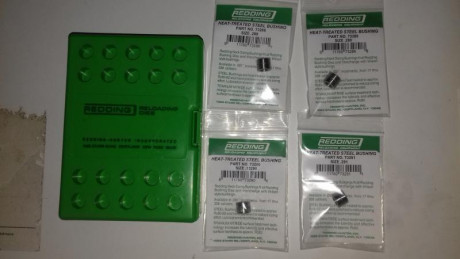 Vendo este die de recalibrado de cuerpo completo y cuello con bushing.
Incluyo 4 bushing diferentes, .288 02