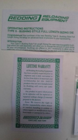 Vendo este die de recalibrado de cuerpo completo y cuello con bushing.
Incluyo 4 bushing diferentes, .288 10