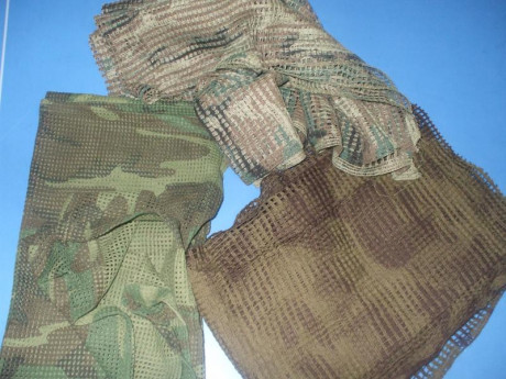 Redes miméticas individuales 10 €cada una, varios modelos, nuevas  Vendida la marrón 
Pañuelos de cuello, 01