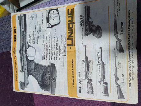 Se vende pistola 22LR Unique Des 69 fabricada en 1981. Con documentación original del banco de pruebas 120