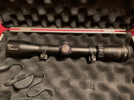 Vendo un Visor Burris, impecable con anillas y retícula iluminada (Made in USA), en estado de reestreno, 02