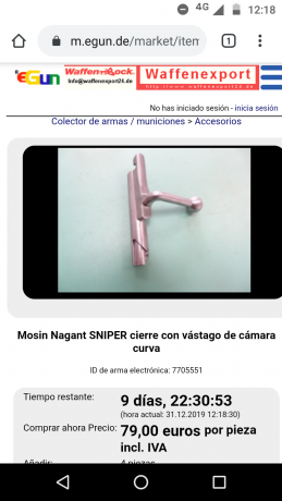 Hola busco la parte del cerrojo con la maneta curva. O sin la maneta curva
Un saludo 60