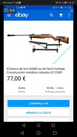 Buenas, pongo en venta mi gamo hpa mii maxim del 5'5 ,nueva del paquete,repito, sin uso, lleva mira telescópica,tripode,funda 00