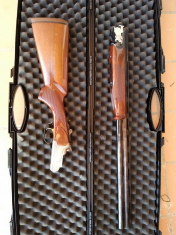 Se vende escopeta LAMBER 2097 sporting, 70 cm de cañón, 5 chokes, expulsora, monogatillo, selector de 12