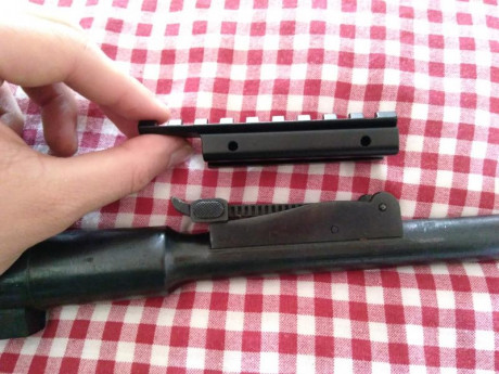 Hola
Dejo aquí este pequeño reportaje fotográfico de cómo he sustituido el alza trasera por un rail para 02