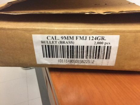 VENDO UN TOTAL DE 1248 PUNTAS DEL 9MM FULL METAL JACKET DE 124 GR CON UN PESO TOTAL DE 13 KG
ENTREGA EN 12