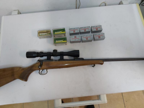 Vendo carabina cerrojo ceska cz 452 cal 22wm con visor gamo 3-9×40 muy precisa, agrupa muy bien, centrada 00