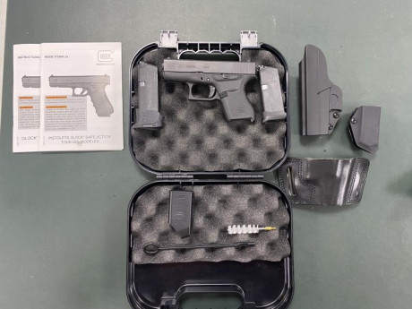 Pistola Glock 43 con dos años de antigüedad.
Se vende para comprar otra pistola. Tiene 300 tiros.
Se vende 00