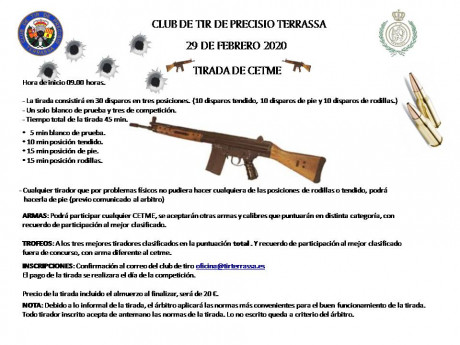 Hola compañeros, un año más en Terrassa tenemos dos competiciones de CETME, la primera es el 29 de febrero 10