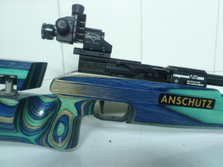 VENDO 
 ANSCHUTZ COMPRESSED AIR 2002 ----- MUY POCO USADA
LAMINADA. TONALIDADES AZULES
CON DIPOTER CONTRAPESOS 11
