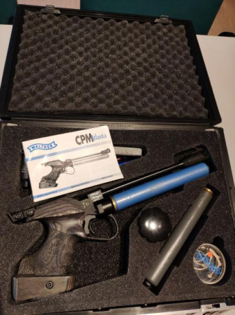 Se vende pistola de aire comprimido WALTHER CPM ATLANTA
Se entrega en el maletín original.
2 botellas 02
