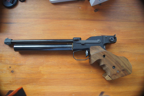 Se trata de la pistola neumática que ha mantenido el récord mundial durante 20 años 1983-2002 con una 02