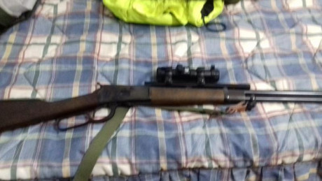 Vendo 2 rifles y una carabina
Marlin 444 con visor Nikko Stiirling Diamont 1-4x24 RI extension del marlilo,portafusil, 01