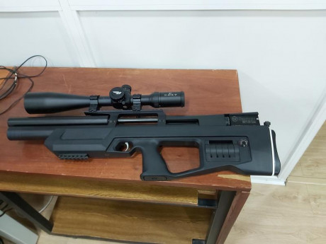 VENDO POR EXCESO DE ARMAS CARABINA KALIBR CRICKET GUIADA CALIBRE 5.5. Y VISOR BSA GENESIS Gft 10-40x56sf. 02