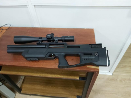 VENDO POR EXCESO DE ARMAS CARABINA KALIBR CRICKET GUIADA CALIBRE 5.5. Y VISOR BSA GENESIS Gft 10-40x56sf. 01