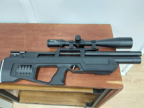 VENDO POR EXCESO DE ARMAS CARABINA KALIBR CRICKET GUIADA CALIBRE 5.5. Y VISOR BSA GENESIS Gft 10-40x56sf. 00