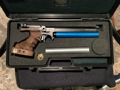 Saco a la venta mi pistola de aire pcp es una Steyr LP50.

Es ideal para tiro rápido con cargador de 5 00