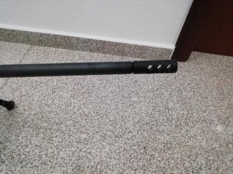 Freno de boca para rifle hasta 7mm. Rosca 5/8-24. De acero y con las arandelas de acople. Nuevo a estrenar. 02