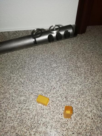 Freno de boca para rifle hasta 7mm. Rosca 5/8-24. De acero y con las arandelas de acople. Nuevo a estrenar. 01