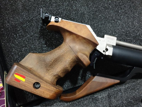 Hola.  Cambio pistola aire walther LPM 1  versión aluminio. Calibre 4.5 . Es de palanca muy suave.Perfecto 00