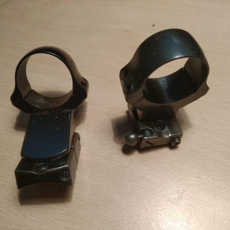 Bases y  anillas Apel  para tubo de pulgada.
Distancia entre tornillos  (incluidos)
  Base delantera 22mm
 01