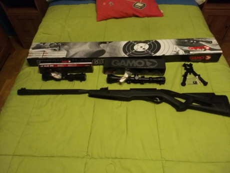 Vendo carabina gamo WHISPER MAXXIN IGT, con dos visores 4x32 wr  y 3x12x40 se,con bipode. 200+portes 02
