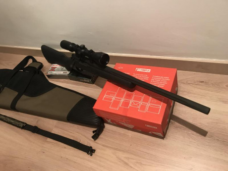 Rifle en perfecto estado, empleado para la caza, he disparado con él unas 4 cajas de balas.
Regalo funda, 02