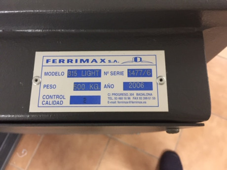 Hola a todos vendo caja fuerte FERRIMAX mod. 815 light nivel de protección IV con certificado de homologación, 10