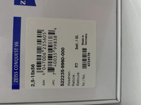 Vendo visor Zeiss V6 comprado nuevo por 1.800€ y montado en un Merkel Helix, no lo uso por eso lo vendo.
Tubo 10