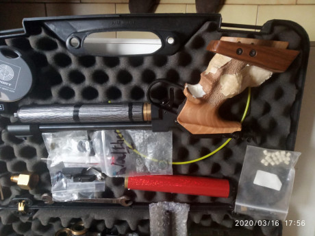 Walther CP3 en CO2 con los siguientes repuestos: Cañón, Mira y puntos, Cajón de mecanismos, Cassette de 01