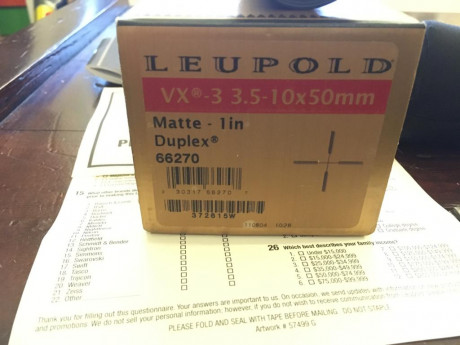 Se vende visor leupold vx3 3.5-10x50 mm. en perfecto estado, cambiado por comprar swarovski, se entrega 02