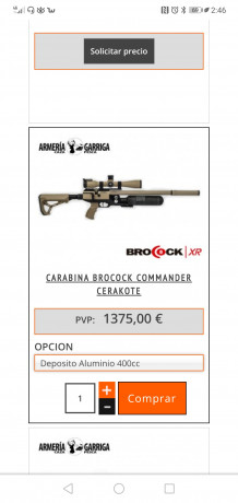 Vendo Brocock Commader Cerakote, cal ,22  prácticamente la estrenas, muy pocos disparos.
Solo 1.400,00 10