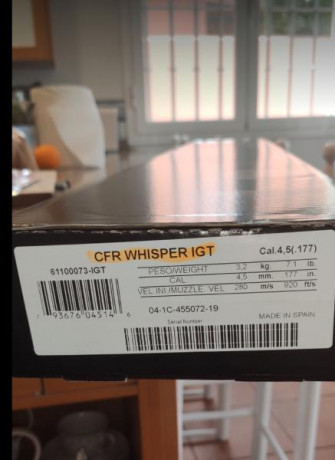 Pues lo dicho vendo en 167€ con envío por SEUR a toda España GAMA CFR WISPER IGT 4,5 nueva a estrenar.

Para 00