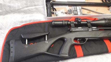 Vendo esta carabina pcp gamo coyote del 5.5  con visor  leapers 6  24 x 50   bomba de carga , funda gamo 11