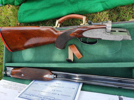 Exclusivo rifle Express EGO modelo exclusive, calibre  9, 3x74R , maderas seleccionadas de raiz de nogal, 82