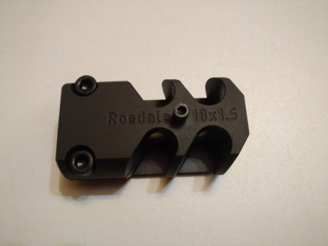 Hola vendo freno de boca roedale válido para calibre 338 lapua mágnum paso de rosca 18x1.5 nuevo sin estrenar 00