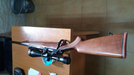 Vendo rifle 222rem Sabati con rosca homologada ,
Doy visor tasco 4-16x50 AO y monturas Leupol QR
completa. 02